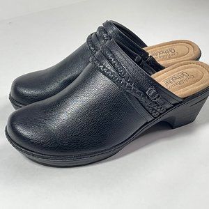 Croft & Barrow Women's Black Mules Slip On Clogs Size 9.5  Clogs